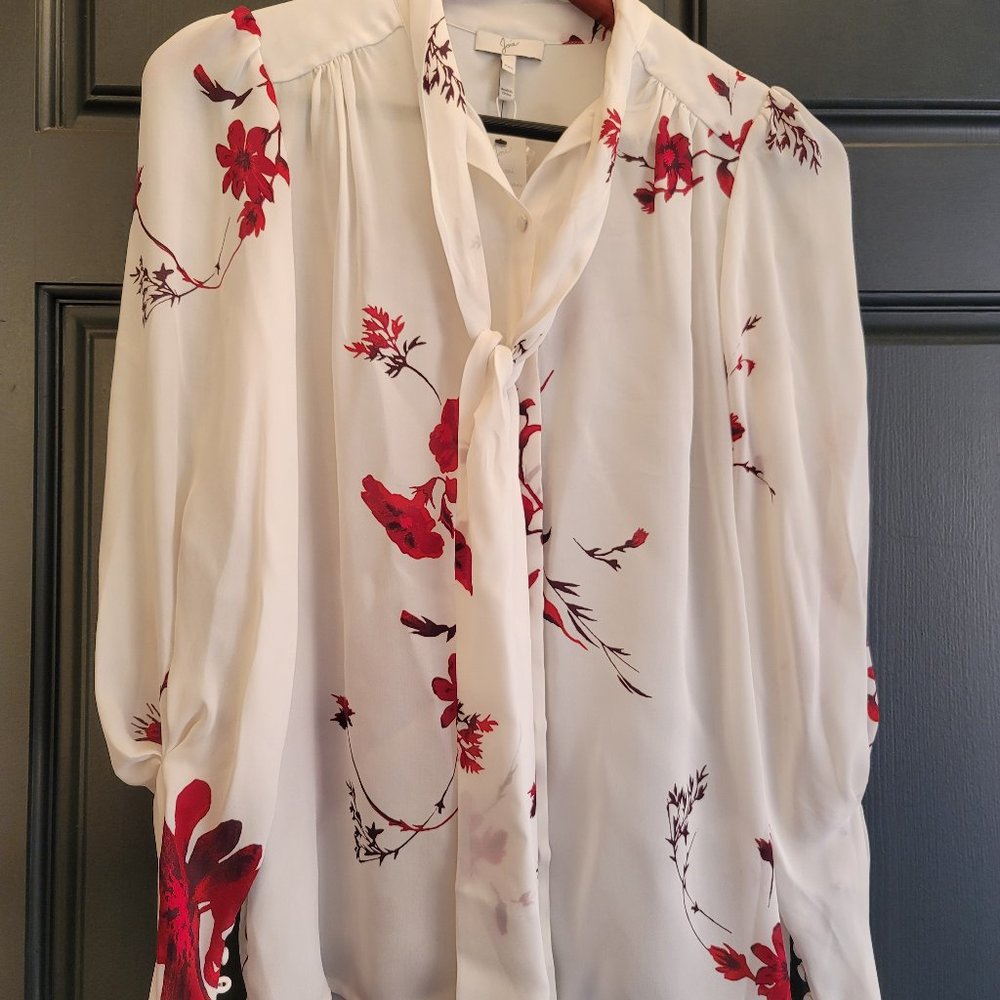 Joie Angeletta Tie neck floral silk blouse size XXS new with tags